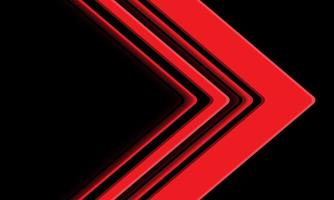 Abstract red arrow direction geometric on black design modern futuristic technology background vector