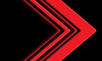 Abstract red arrow direction geometric on black design modern futuristic technology background vector