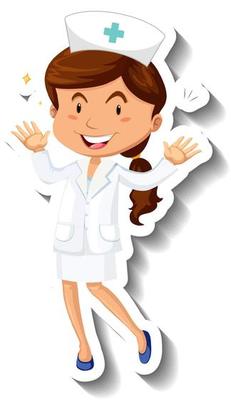 Female nurse cartoon character