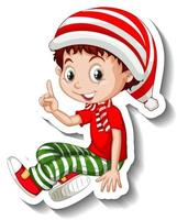 A boy in Christmas costumes vector