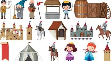 Set of fantasy cartoon characters vector