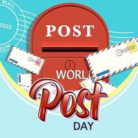 World Post Day logo with post box and envelope vector