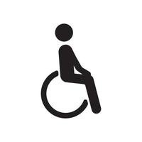 Disabled person on wheelchair. Handicap icon. Invalid on pink wheel chair for parking sign. Vector