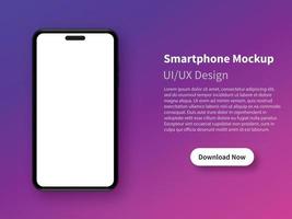 Download page of the mobile mockup with empty screen. Web banner design template. Mockup for mobile interface with  Vector