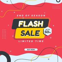 Flash Sale Template With Line vector