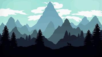 paisaje en la ilustración de las montañas vector