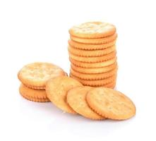 Cracker cookie on white background photo