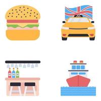 Pack of Food and Transport vector