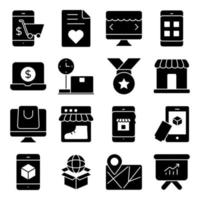 Pack of Shopping and Commerce vector