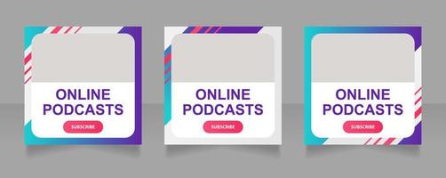 Businessmen interview podcast web banner design template vector