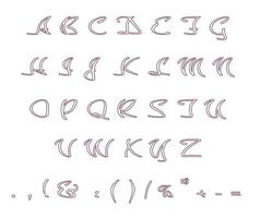 Creative cursive line style alphabet set vector