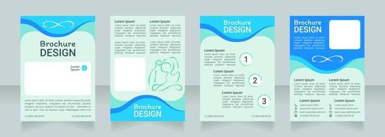 Meditation for wellness blue blank brochure design vector