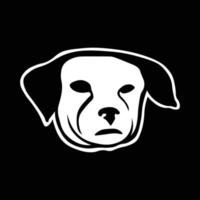 logo perro ilustración en blanco y negro estampado en camisetas, chaqueta, souvenirs o tatuaje vector gratuito