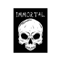 skull immortal,hand drawn illustrations. for the design of clothes, jackets, posters, stickers, souvenirs etc. vector