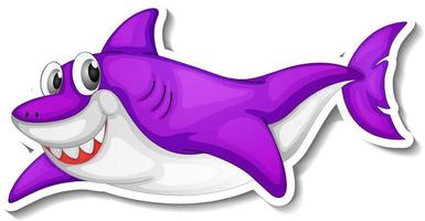 Sea Animal Cartoon Sticker with Funny Shark vector