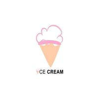 Plantilla de logotipo de cono de helado para restaurante y empresa comercial. símbolo de comida rápida para diseño web o aplicación móvil. helado de moda para el diseño de logotipo, tarjeta de visita, etc. pictograma de contorno de helado. vector