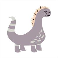 Dinosaur isolated on white background.Predatory extinct lizard in flat style for kids or baby textiles. Vector illustration