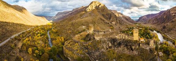 Vardzia panorama with castle photo