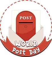 World Post Day logo with mailbox and envelope vector