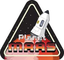 Badge of Planet Mars logo vector