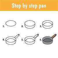 Easy educational game for kids. Simple level of difficulty. Gaming and education. Tutorial for drawing pan vector
