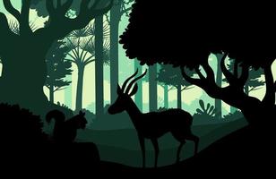 silueta bosque oscuro paisaje antecedentes vector