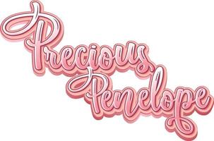 Precious Penelope logo text design vector