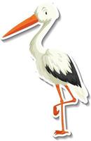 Heron bird animal cartoon sticker vector