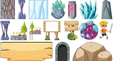 Set of isolated game objects and elements vector