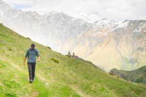 Male person hike outdoors photo