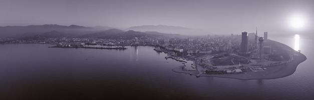 Monochrome panorama of Batumi photo