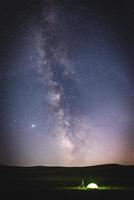 couple enjoy romantic night under stars photo