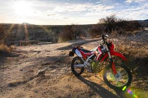 motorcycle in desert photo