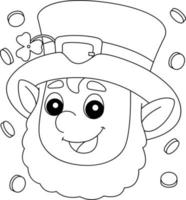 St. Patricks Day Leprechaun Head Coloring Page for Kids vector