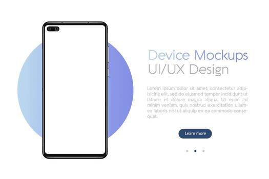 Smartphone mockup with blank screen. Frame less smartphone. Vector Illustration UI UX design for your business
