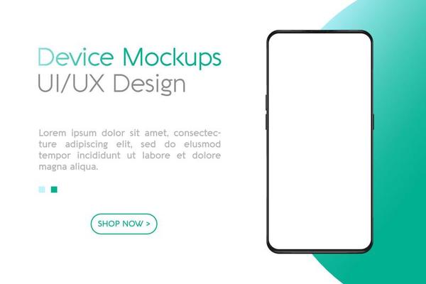 Smartphone mockup with blank screen. Frame less smartphone. Vector Illustration UI UX design for your business