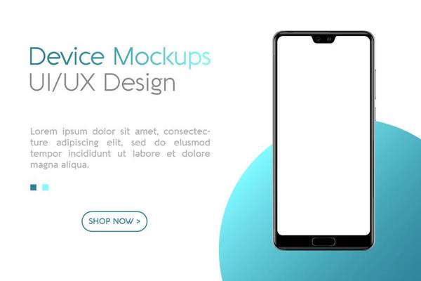 Smartphone mockup with blank screen. Frame less smartphone. Vector Illustration UI UX design for your business