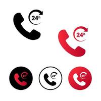 Abstract 24 Hours Call Icon Illustration vector