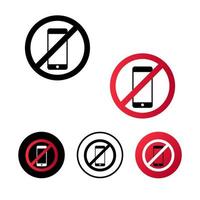 Abstract No Cell Phone Icon Illustration vector