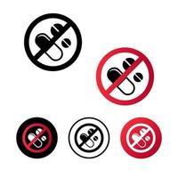 Abstract No Drugs Icon Illustration vector