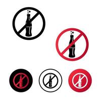 Abstract No Soda Bottle Icon Illustration vector