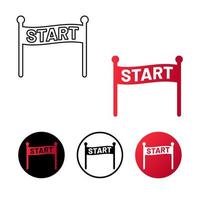 Abstract Start Line Icon Illustration vector