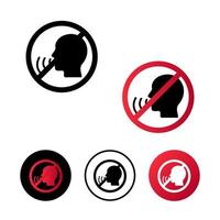 Abstract No Talking Icon Illustration vector