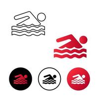 Abstract Swimming Icon Illustration vector