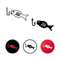Ilustración de icono de pesca abstracta vector