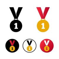 Abstract First Medal Icon Illustration vector