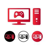 Abstract Gaming PC Icon Illustration vector
