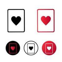 Abstract Heart Playing Card Icon Illustration vector
