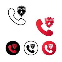 Abstract Call Police Icon Illustration vector