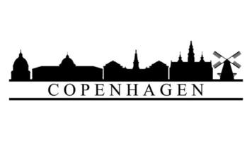 köpenhamns skyline på vit bakgrund